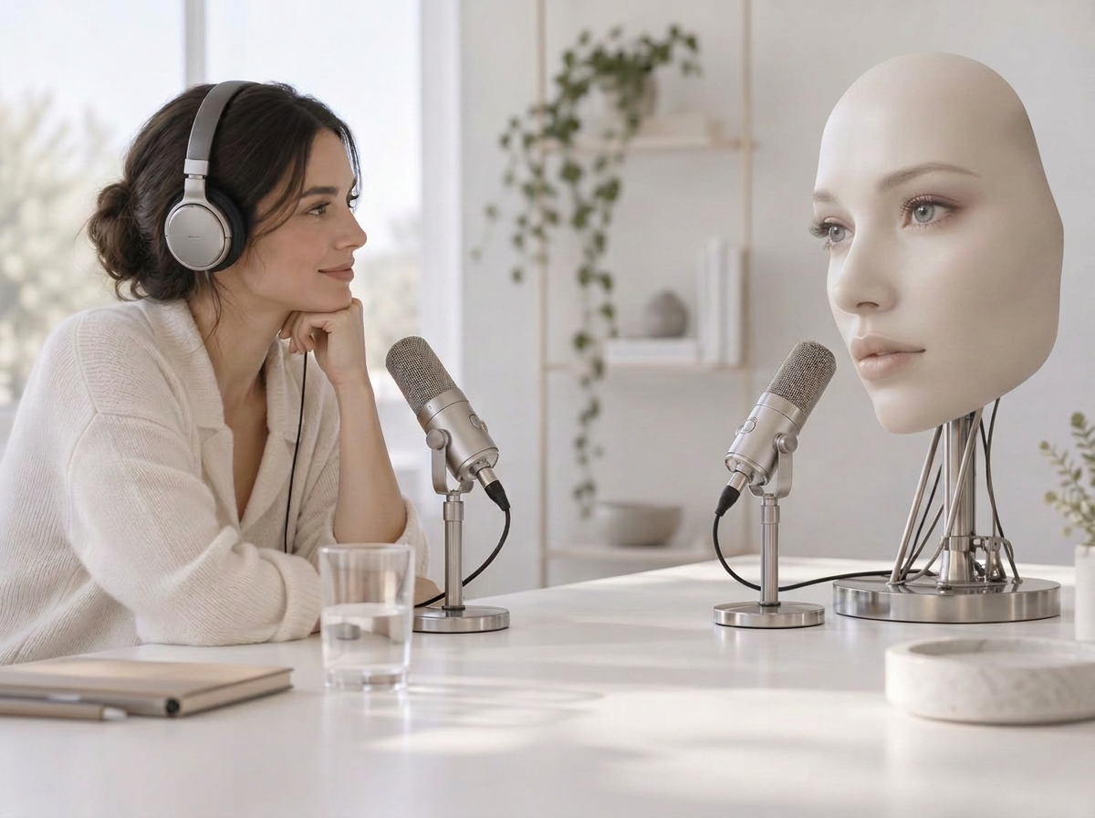 Alys AI podcast host interviewing a guest